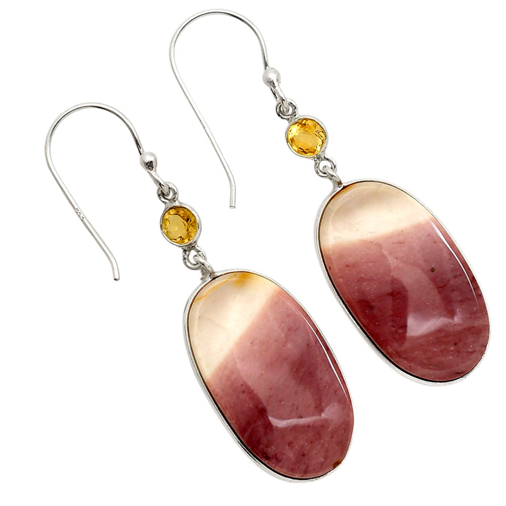 Red Mookaite and Citrine Earrings E-1002 SDE90599