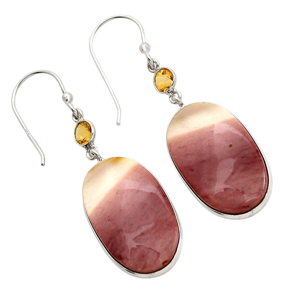 Red Mookaite and Citrine Earrings E-1002 SDE90599