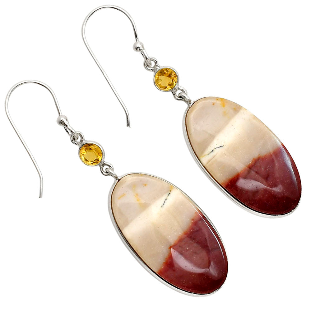 Red Mookaite and Citrine Earrings E-1002 SDE90600