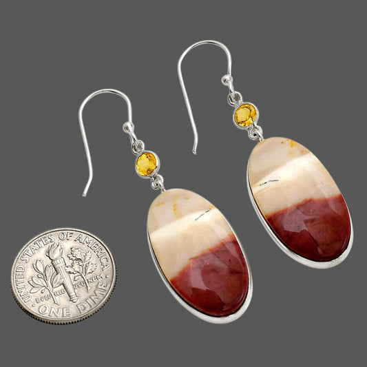 Red Mookaite and Citrine Earrings E-1002 SDE90600