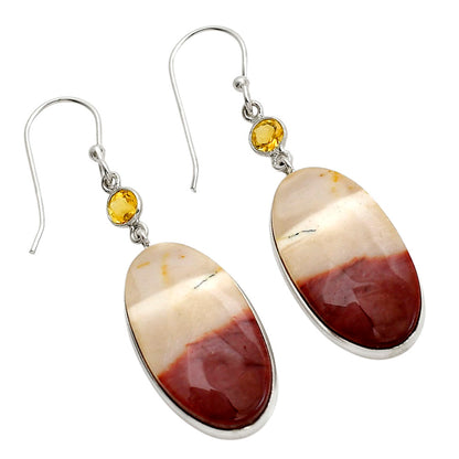Red Mookaite and Citrine Earrings E-1002 SDE90600