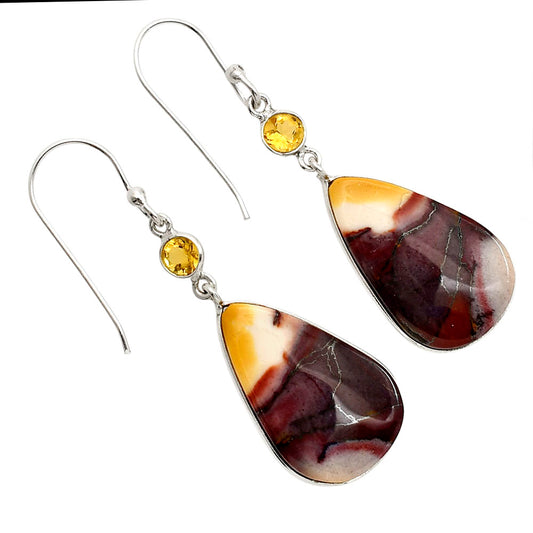 Red Mookaite and Citrine Earrings E-1002 SDE90605