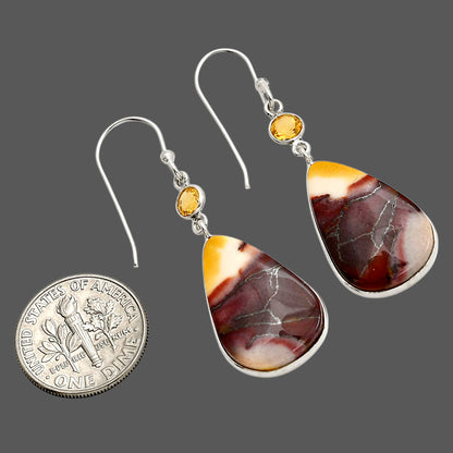 Red Mookaite and Citrine Earrings E-1002 SDE90605