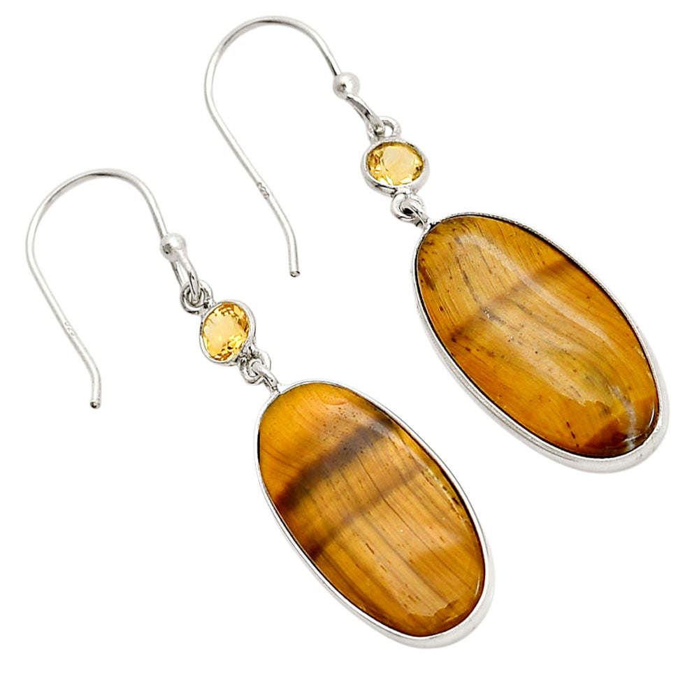 Tiger Eye and Citrine Earrings E-1002 SDE90608