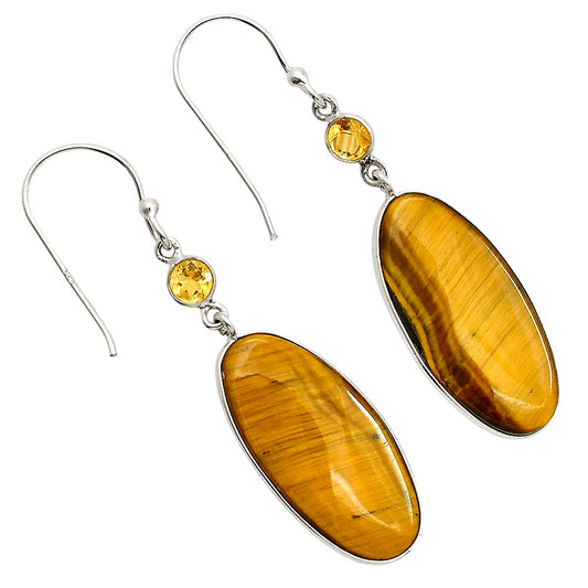 Tiger Eye and Citrine Earrings E-1002 SDE90610