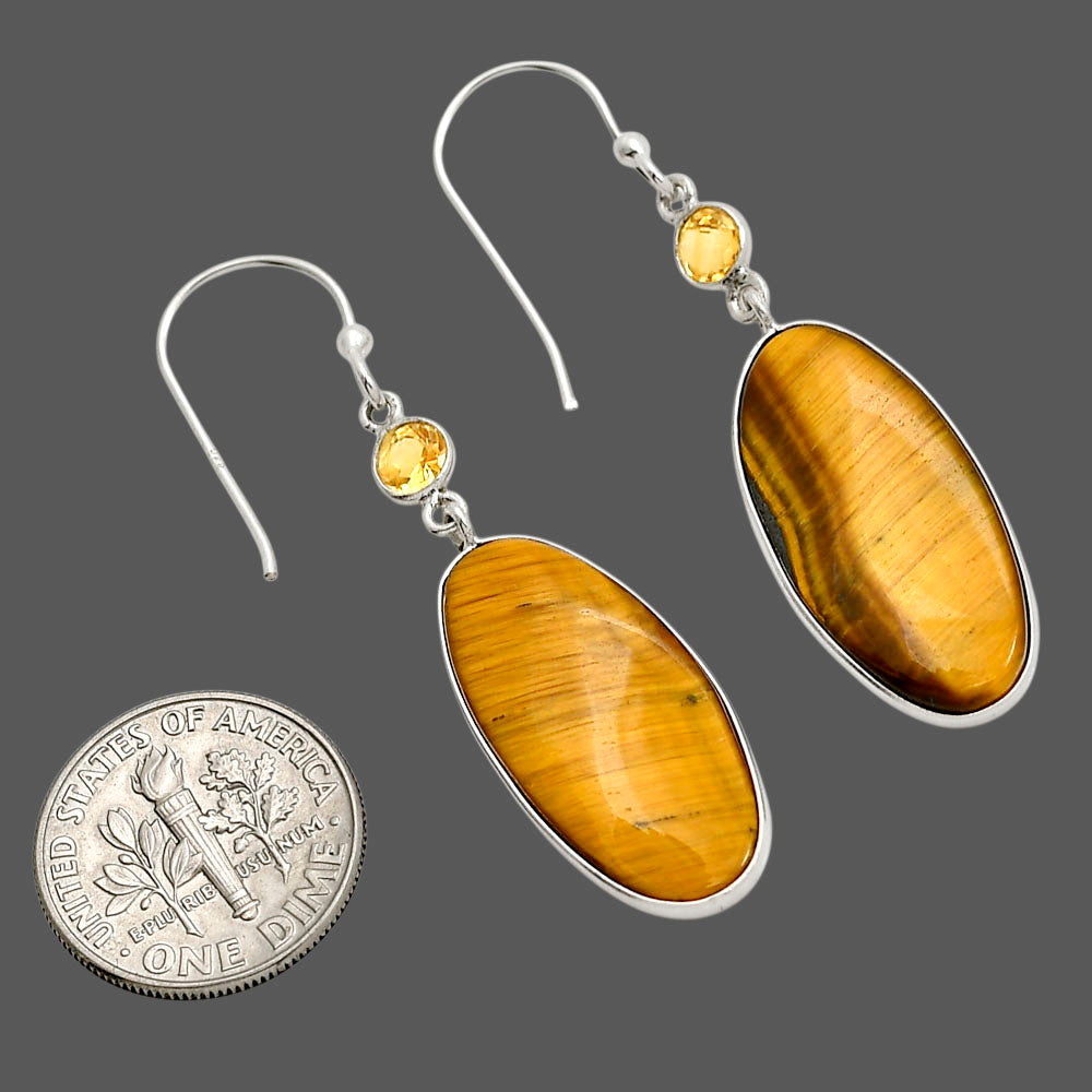 Tiger Eye and Citrine Earrings E-1002 SDE90610