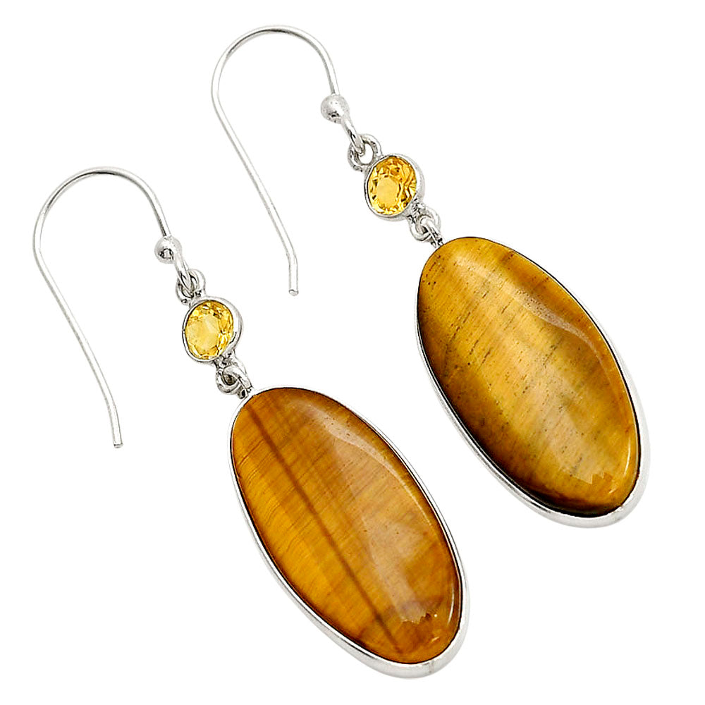 Tiger Eye and Citrine Earrings E-1002 SDE90611