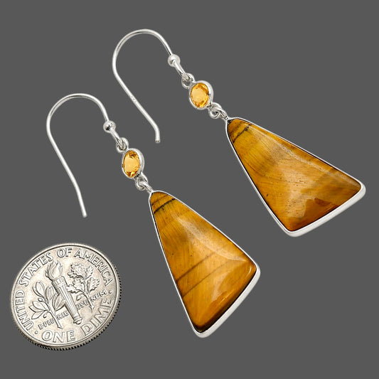 Tiger Eye and Citrine Earrings E-1002 SDE90614