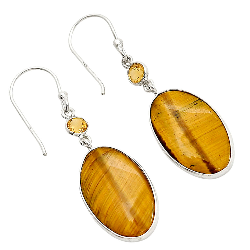 Tiger Eye and Citrine Earrings E-1002 SDE90616