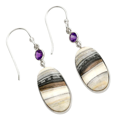 Prairie Agate and Amethyst Earrings E-1002 SDE90621