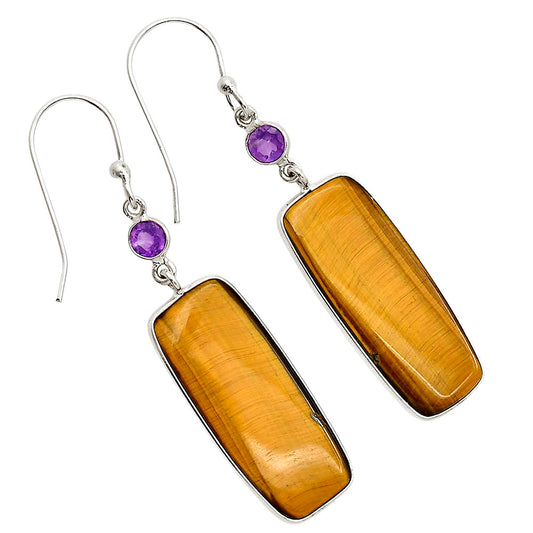 Tiger Eye and Amethyst Earrings E-1002 SDE90627