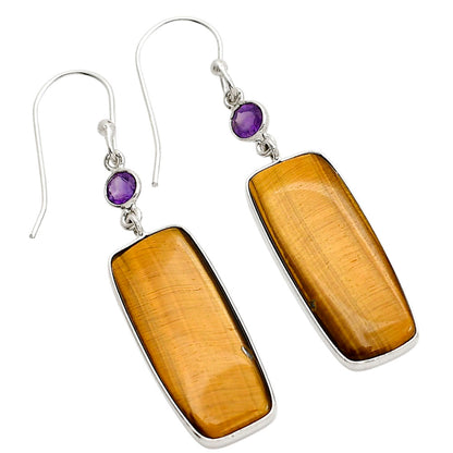 Tiger Eye and Amethyst Earrings E-1002 SDE90627
