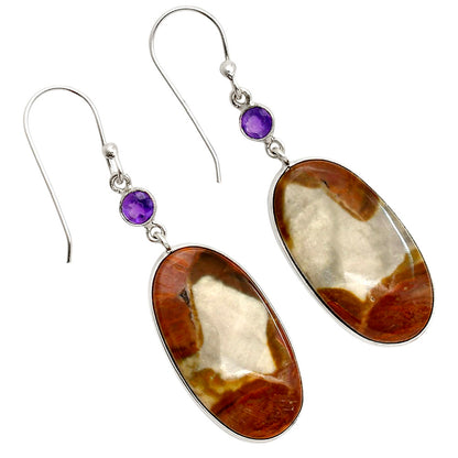 Polygram Jasper and Amethyst Earrings E-1002 SDE90628