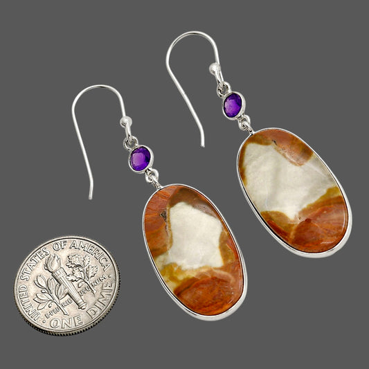 Polygram Jasper and Amethyst Earrings E-1002 SDE90628