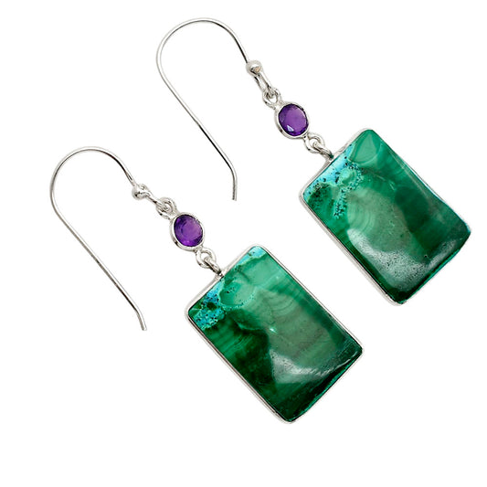 Malachite Eye and Amethyst Earrings E-1002 SDE90632