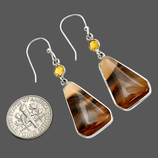 Montana Agate and Citrine Earrings E-1002 SDE90638