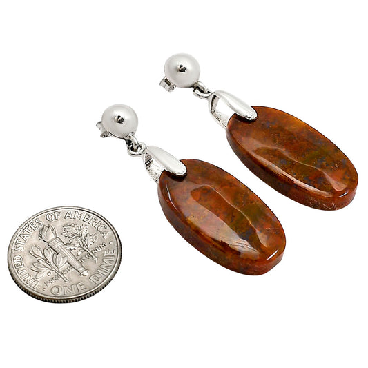 Red Moss Agate Earrings E-1199 SDE90649