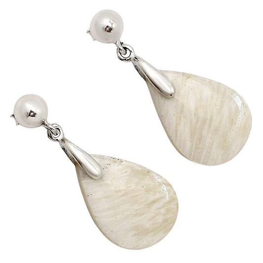 White Scolecite Earrings E-1199 SDE90693