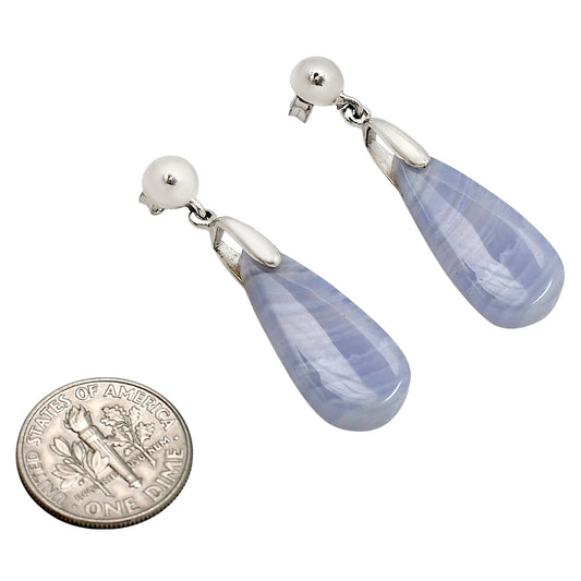 Blue Lace Agate Earrings E-1199 SDE90702
