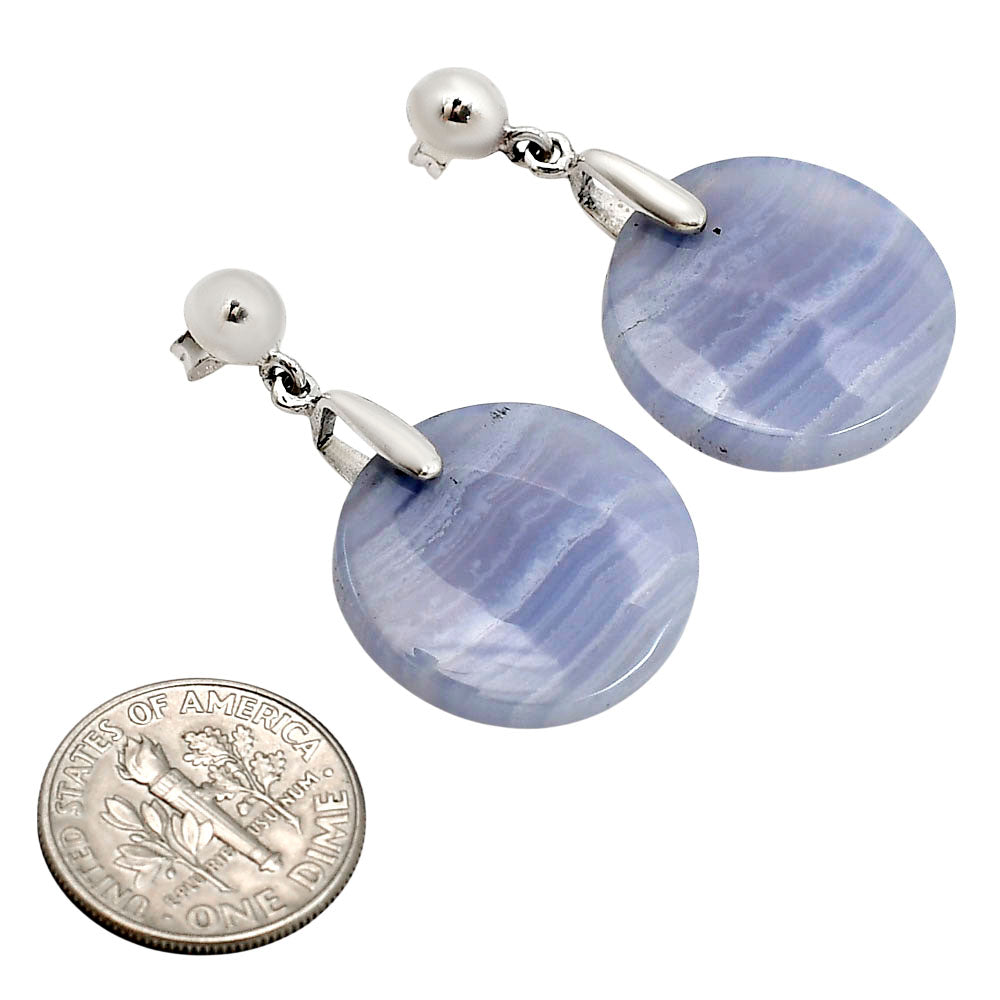 Blue Lace Agate Earrings E-1199 SDE90738