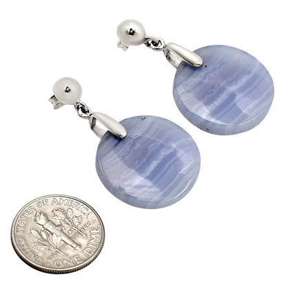 Blue Lace Agate Earrings E-1199 SDE90738