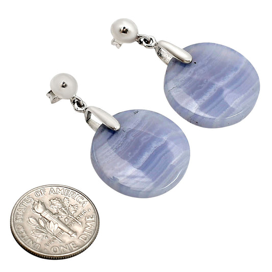 Blue Lace Agate Earrings E-1199 SDE90738