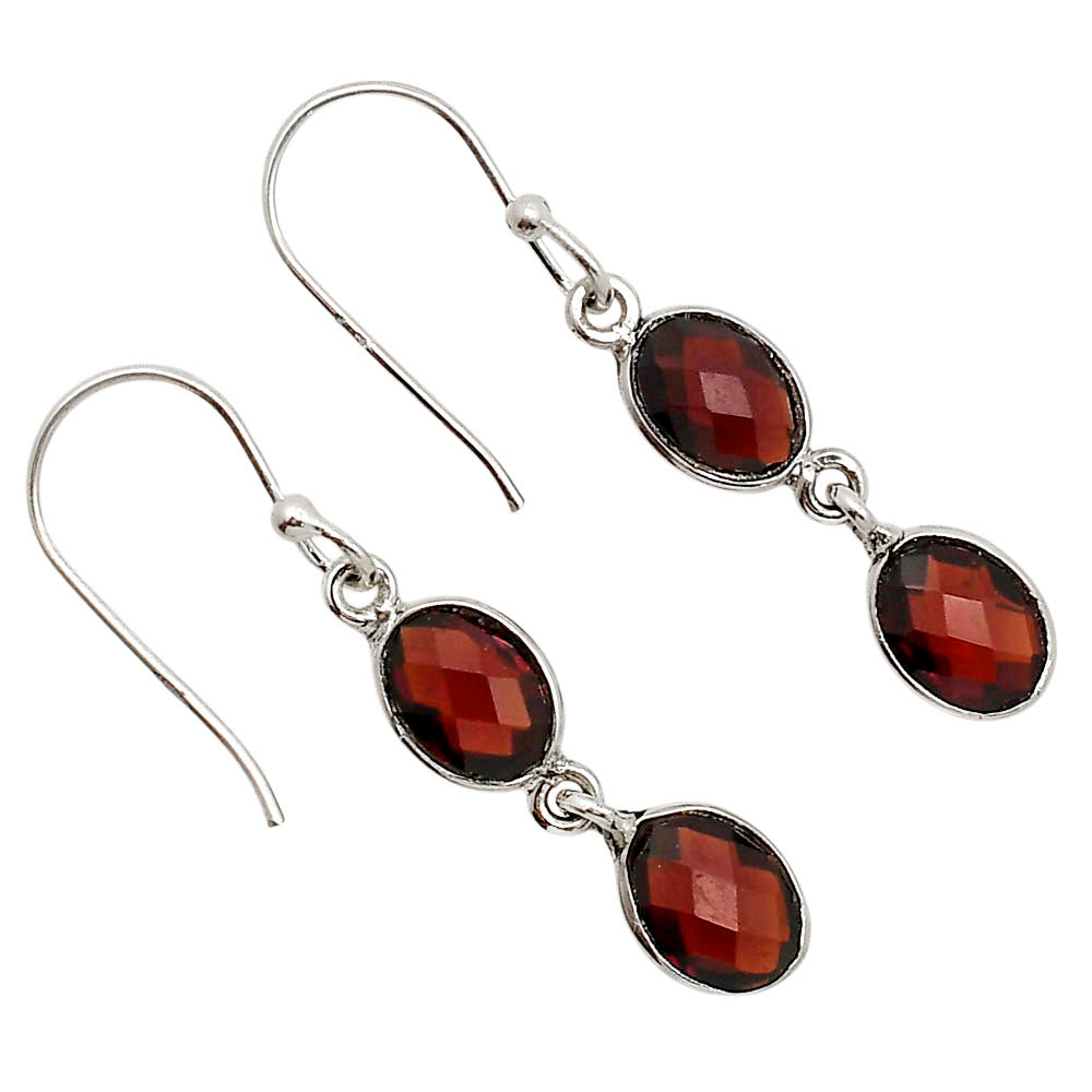 Hessonite Garnet Checker Briolette Earrings E-1006 SDE90747