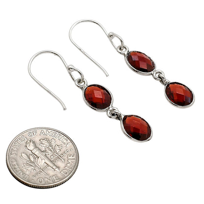 Hessonite Garnet Checker Briolette Earrings E-1006 SDE90747