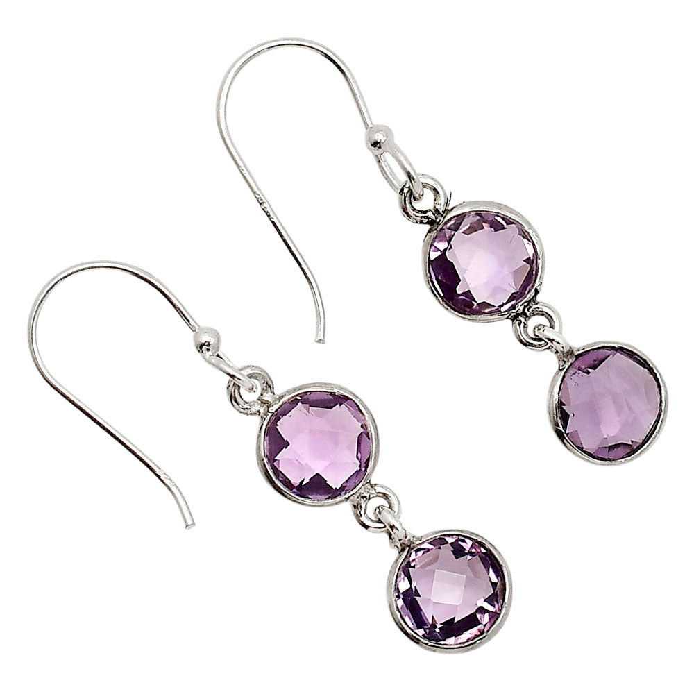 Amethyst Checker Briolette Earrings E-1006 SDE90758