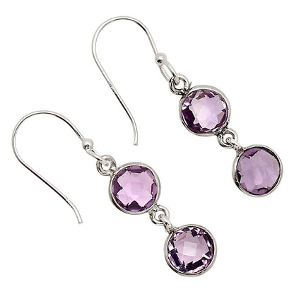 Amethyst Checker Briolette Earrings E-1006 SDE90758