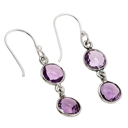 Amethyst Checker Briolette Earrings E-1006 SDE90758