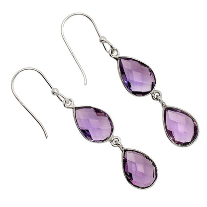 Amethyst Checker Briolette Earrings E-1006 SDE90759