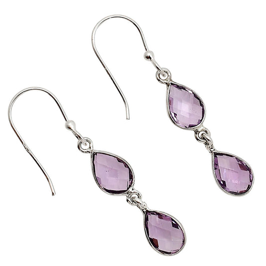 Amethyst Checker Briolette Earrings E-1006 SDE90767