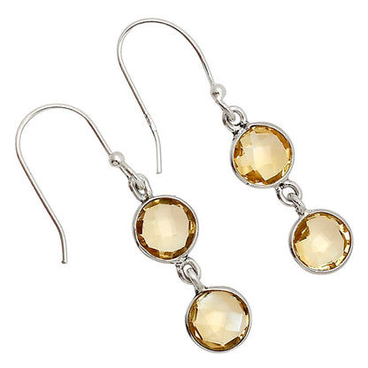 Citrine Checker Briolette Earrings E-1006 SDE90789