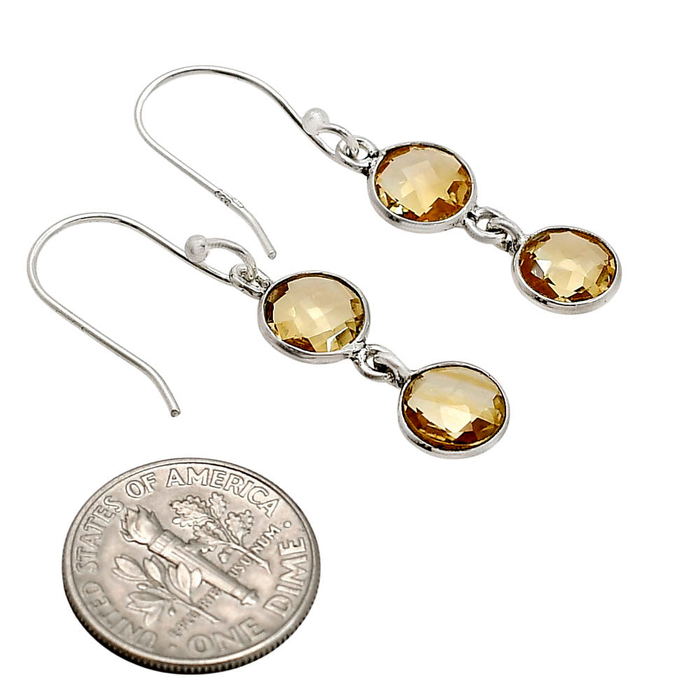 Citrine Checker Briolette Earrings E-1006 SDE90789