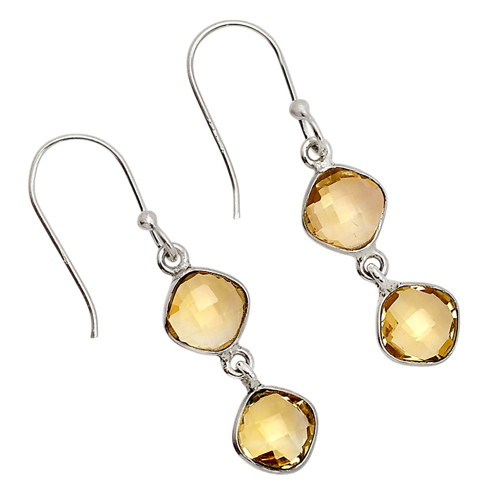 Citrine Checker Briolette Earrings E-1006 SDE90793