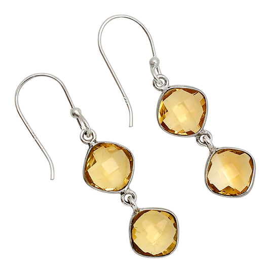 Citrine Checker Briolette Earrings E-1006 SDE90796