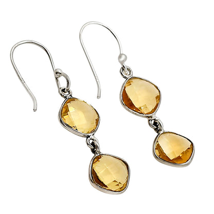 Citrine Checker Briolette Earrings E-1006 SDE90796