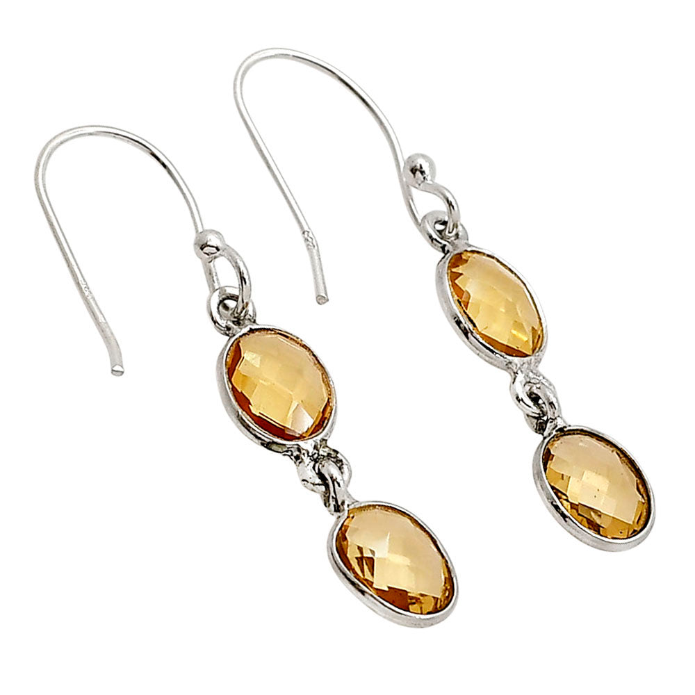 Citrine Checker Briolette Earrings E-1006 SDE90804