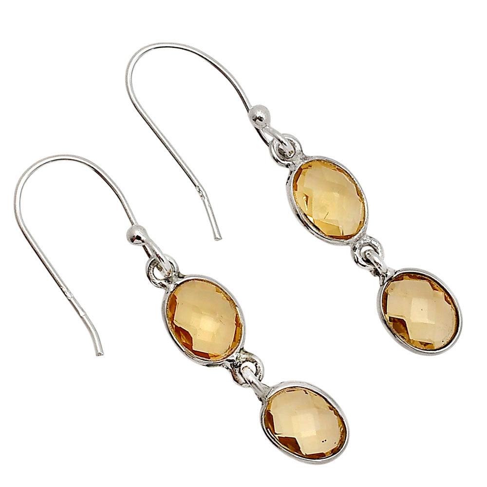 Citrine Checker Briolette Earrings E-1006 SDE90812