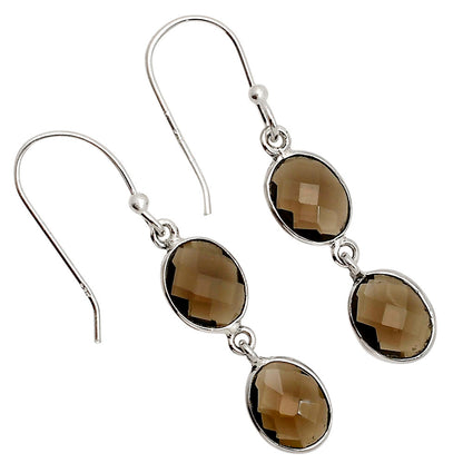 Smoky Quartz Checker Briolette Earrings E-1006 SDE90823