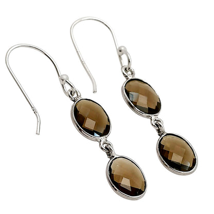 Smoky Quartz Checker Briolette Earrings E-1006 SDE90823