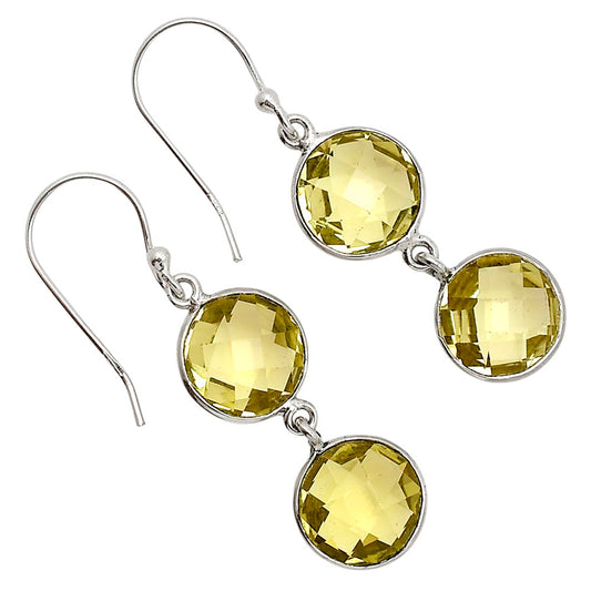 Lemon Quartz Checker Briolette Earrings E-1006 SDE90848