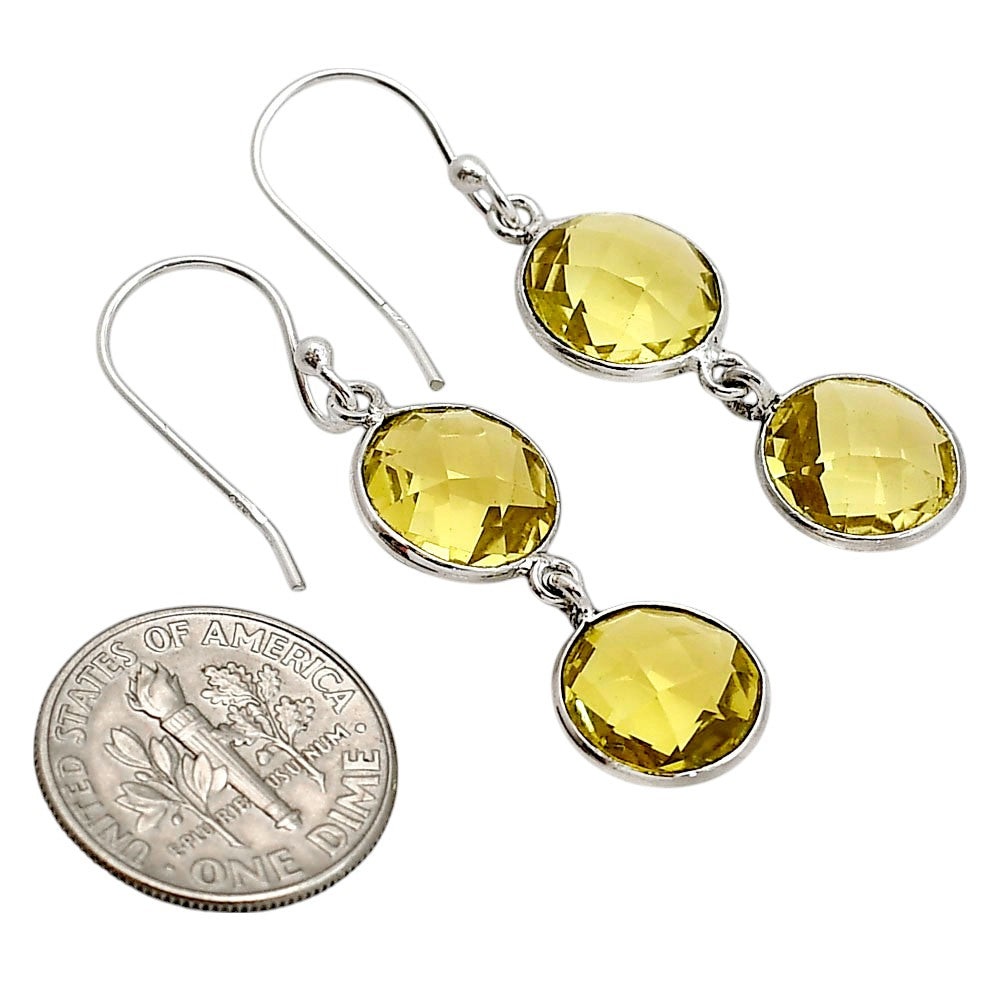 Lemon Quartz Checker Briolette Earrings E-1006 SDE90848