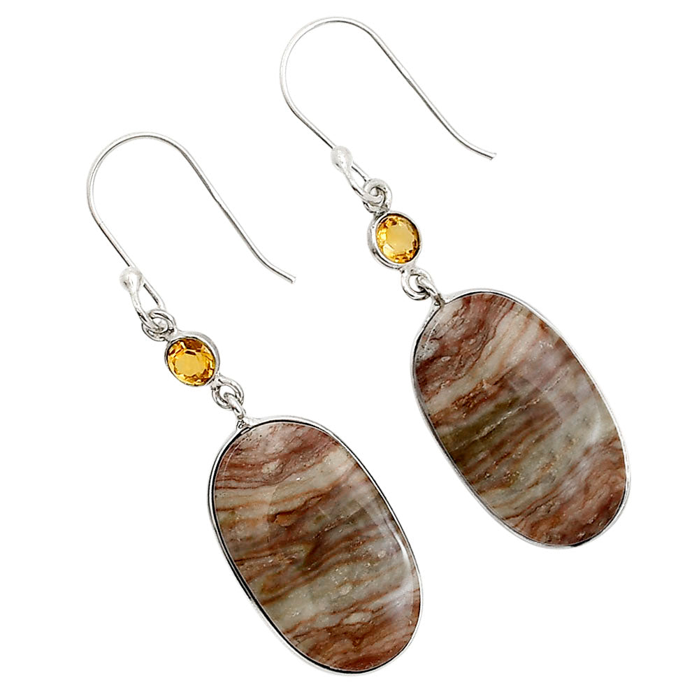 Wave Dolomite and Citrine Earrings E-1002 SDE90903