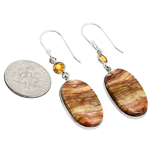 Wave Dolomite and Citrine Earrings E-1002 SDE90903