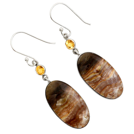 Wave Dolomite and Citrine Earrings E-1002 SDE90905