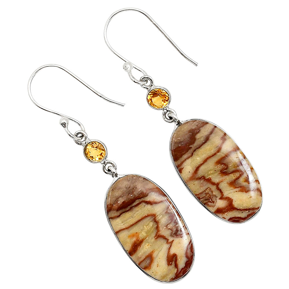 Wave Dolomite and Citrine Earrings E-1002 SDE90907
