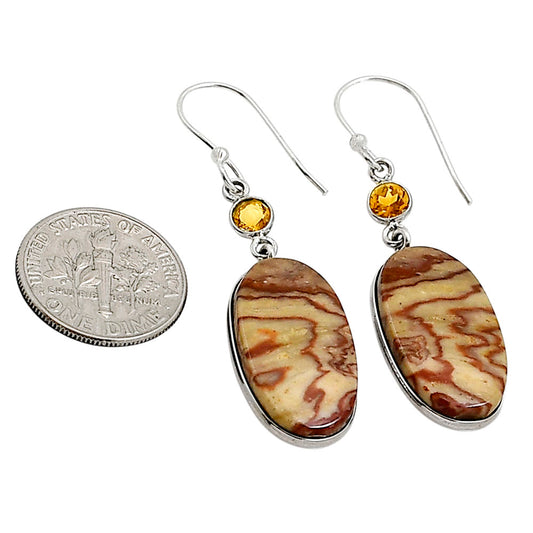 Wave Dolomite and Citrine Earrings E-1002 SDE90907