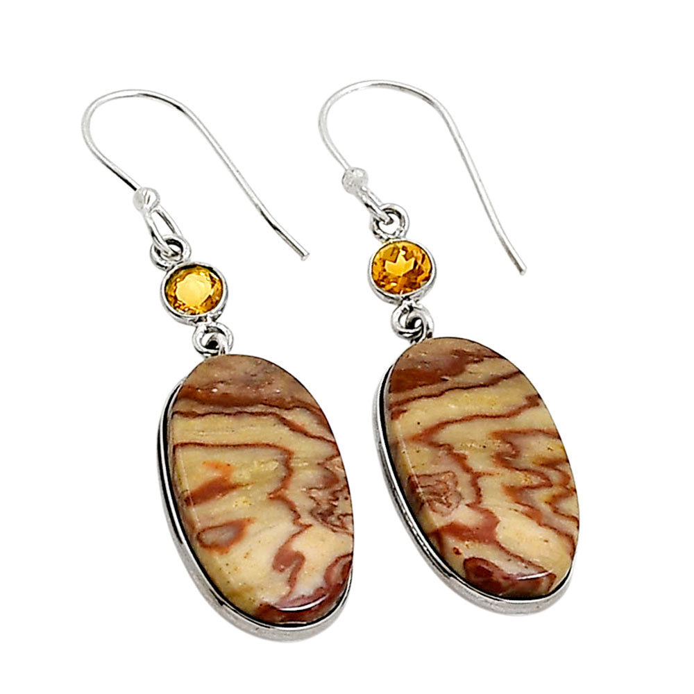Wave Dolomite and Citrine Earrings E-1002 SDE90907